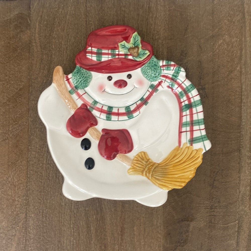 Fitz and Floyd Snowman Dish‎